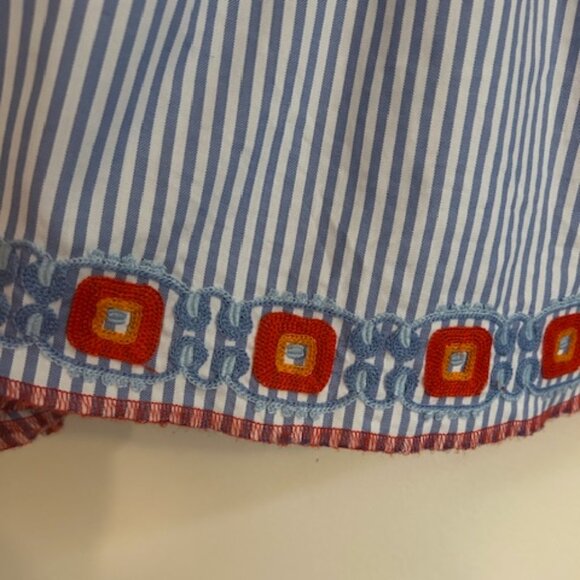 Tory Burch Grace  Embroidered Stripped Skirt- Size Small - Picture 4 of 7